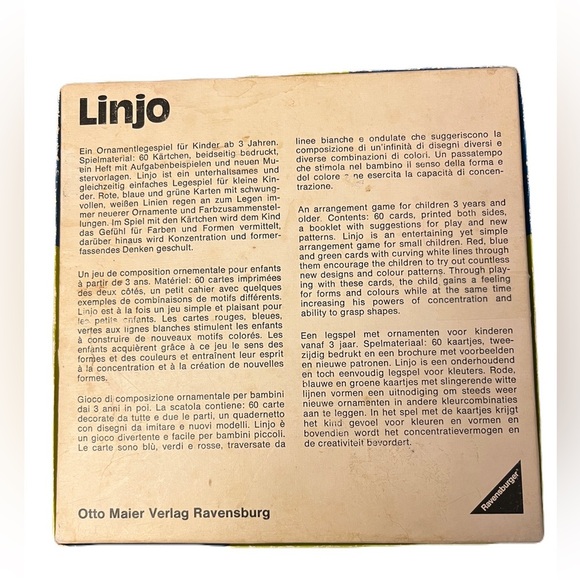 Vintage 1971 Linjo educational card game/puzzle - Picture 3 of 9